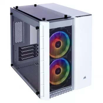 PC-korpus Corsair Crystal 280X Micro ATX valge