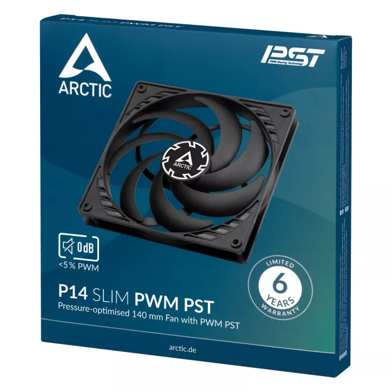 ARCTIC P14 õhuke PWM PST rõhuoptimeeritud 140 mm PWM-ventilaator integreeritud Y-kaabliga