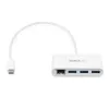 StarTech.com 3-pordiline USB-C jaotur Gigabit Ethernetiga – USB-C kuni 3x USB-A – USB 3.0 jaotur – valge