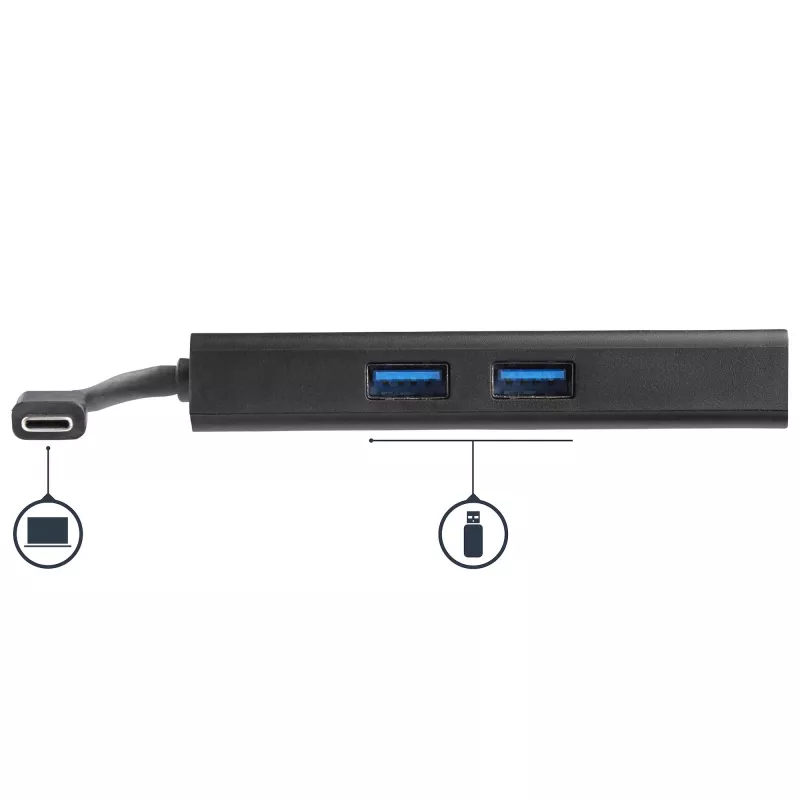 StarTech.com USB-C mitme pordiga adapter - USB-C reisi dokkimisjaam 4K HDMI-ga - 60W toiteedastus, GbE, 2-pordiline USB-A 3.0 jaotur - kaasaskantav mini USB-C dokk sülearvutile
