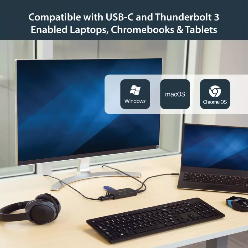 StarTech.com USB-C mitme pordiga adapter - USB-C reisi dokkimisjaam 4K HDMI-ga - 60W toiteedastus, GbE, 2-pordiline USB-A 3.0 jaotur - kaasaskantav mini USB-C dokk sülearvutile