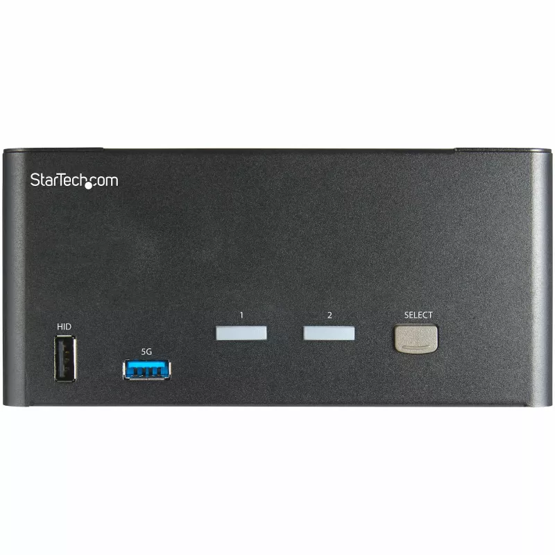 StarTech.com 2-pordiline kolmekuvariline DisplayPort KVM-lüliti - 4K 60Hz UHD HDR - lauaarvuti DP 1.2 KVM 2-pordilise USB 3.0 jaoturiga (5 Gbps) ja 4x USB 2.0 HID-porti, heli - kiirklahvidega lülitamine - TAA