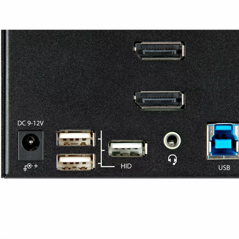 StarTech.com 2-pordiline kolmekuvariline DisplayPort KVM-lüliti - 4K 60Hz UHD HDR - lauaarvuti DP 1.2 KVM 2-pordilise USB 3.0 jaoturiga (5 Gbps) ja 4x USB 2.0 HID-porti, heli - kiirklahvidega lülitamine - TAA