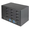 StarTech.com 2-pordine nelja monitoriga DisplayPort KVM-lüliti – 4K 60 Hz UHD HDR – lauaarvuti 4K DP 1.2 KVM 2-pordilise USB 3.0 jaoturi (5 Gbit/s) ja 4x USB 2.0 HID-pordiga, heli – kiirklahvidega lülitamine – TAA
