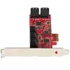 StarTech.com SATA PCIe kaart - 10 pordiga PCIe SATA laienduskaart - 6 Gbps - madala/täisprofiiliga - virnastatud SATA pistikud - ASM1062 mitte-RAID - PCI Express SATA muundur/adapter