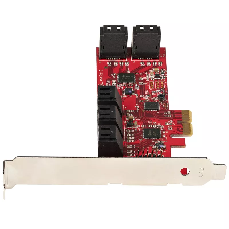 StarTech.com SATA PCIe kaart - 10 pordiga PCIe SATA laienduskaart - 6 Gbps - madala/täisprofiiliga - virnastatud SATA pistikud - ASM1062 mitte-RAID - PCI Express SATA muundur/adapter