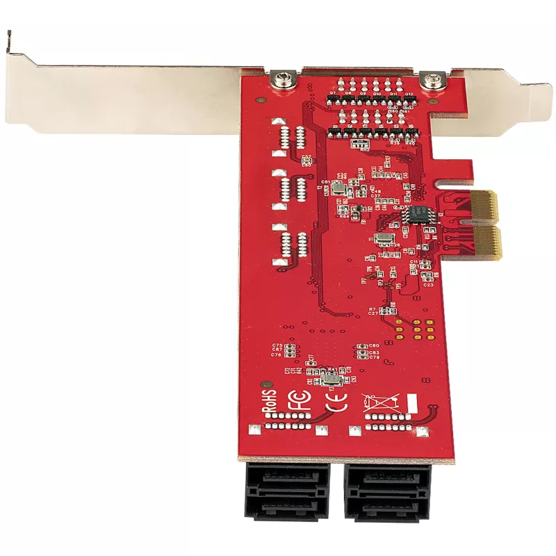 StarTech.com SATA PCIe kaart - 10 pordiga PCIe SATA laienduskaart - 6 Gbps - madala/täisprofiiliga - virnastatud SATA pistikud - ASM1062 mitte-RAID - PCI Express SATA muundur/adapter
