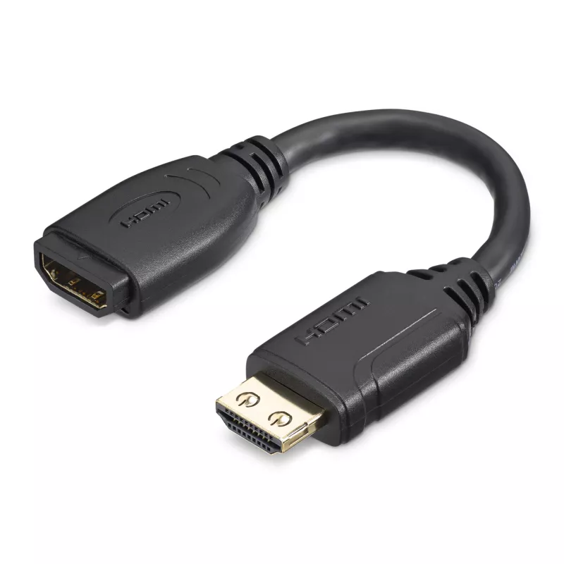 StarTech.com 6-tolline (15 cm) HDMI-pordi säästukaabel – 4K 60Hz kiire HDMI 2.0 pikenduskaabel Ethernetiga – lühike HDMI-pikenduskaabel – HDMI isane–emane pikendusadapteri juhe