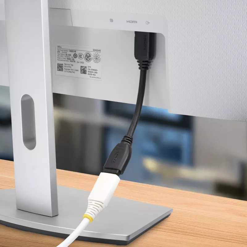 StarTech.com 6-tolline (15 cm) HDMI-pordi säästukaabel – 4K 60Hz kiire HDMI 2.0 pikenduskaabel Ethernetiga – lühike HDMI-pikenduskaabel – HDMI isane–emane pikendusadapteri juhe