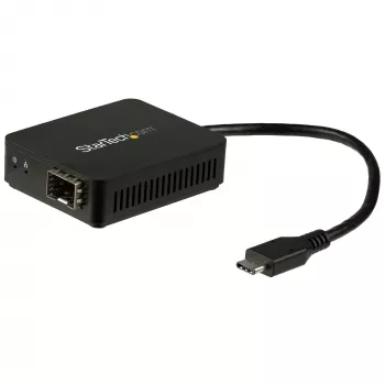 StarTech.com USB-C fiiberoptiline muundur - avatud SFP, juhtmega, USB USB-C, fiiber, 1000 Mbit/s, must