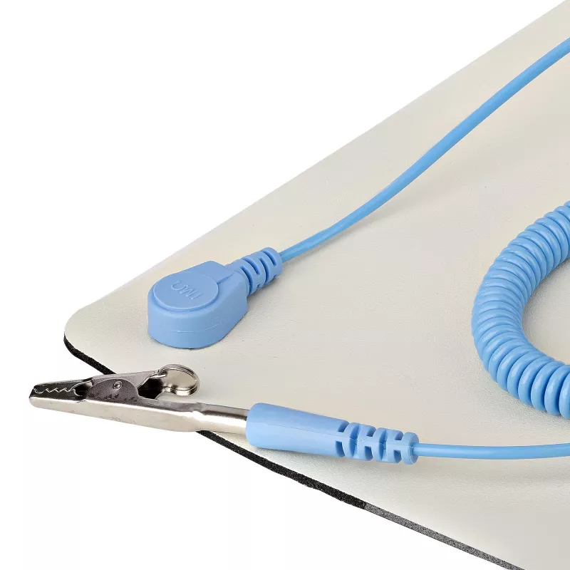 StarTech.com antistaatiline matt, ESD-matt elektroonikaparanduseks, antistaatiline laua-/töölauamatt eemaldatava maandusjuhtmega, ANSI/ESD S 4.1, painduv termoplastist tööalus/matt, 11x18 tolli (30x46 cm)