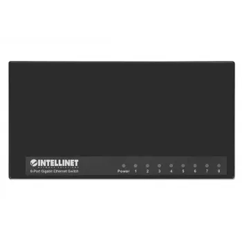 Intellinet 8-pordiline Gigabit Etherneti lüliti, lauaarvuti suuruses, plastikust, IEEE 802.3az (energiasäästlik Ethernet), must