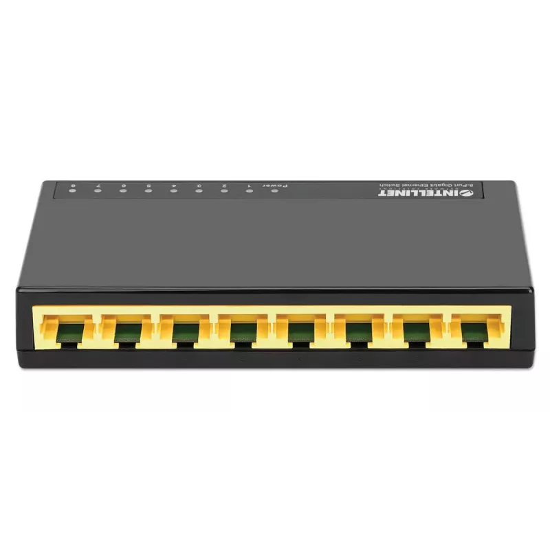 Intellinet 8-pordiline Gigabit Etherneti lüliti, lauaarvuti suuruses, plastikust, IEEE 802.3az (energiasäästlik Ethernet), must