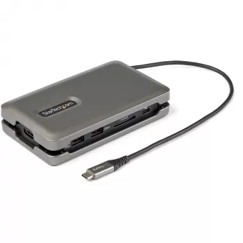 StarTech.com USB-C mitmepordi adapter - USB-C 4K 60Hz HDMI 2.0 - 2-pordiline 10Gbps USB-jaotur - 100W toite edastamine läbipääsuga - Gigabit Ethernet - SD/MicroSD - USB USB-C minidokk - 10-tolline kaabel