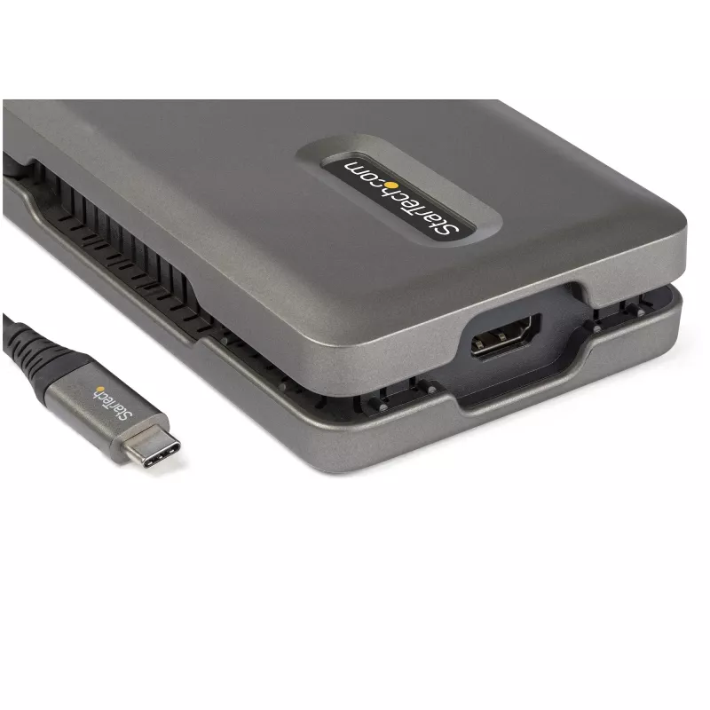 StarTech.com USB-C mitmepordi adapter - USB-C 4K 60Hz HDMI 2.0 - 2-pordiline 10Gbps USB-jaotur - 100W toite edastamine läbipääsuga - Gigabit Ethernet - SD/MicroSD - USB USB-C minidokk - 10-tolline kaabel