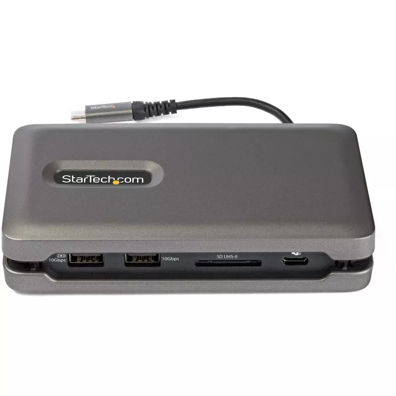 StarTech.com USB-C mitmepordi adapter - USB-C 4K 60Hz HDMI 2.0 - 2-pordiline 10Gbps USB-jaotur - 100W toite edastamine läbipääsuga - Gigabit Ethernet - SD/MicroSD - USB USB-C minidokk - 10-tolline kaabel