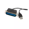 StarTech.com 6 ft USB-paralleelprinteriadapter – M/M, must, Centronics, USB A, 1,9 m, mees/mees, USB A, Centronics 36