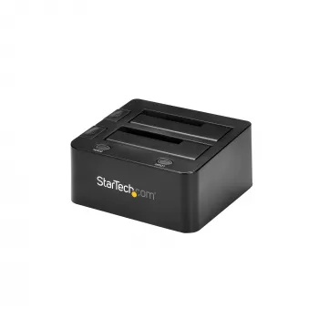 StarTech.com kahe pesaga USB 3.0 SATA-kõvakettadokk, USB-kõvakettadokk, väline 2,5/3,5-tolline SATA I/II/III SSD/HDD dokkimisjaam, vahetatav kõvakettapesa, pealtlaetav