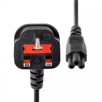 StarTech.com 2m Ühendkuningriigi sülearvuti toitekaabel, BS 1363 kuni C5 (ristiklehe), 2,5A 250V, 18AWG, Ühendkuningriigi sülearvuti asenduskaabel, printeri toitekaabel, sülearvuti laadija kaabel, sülearvuti toiteploki kaabel