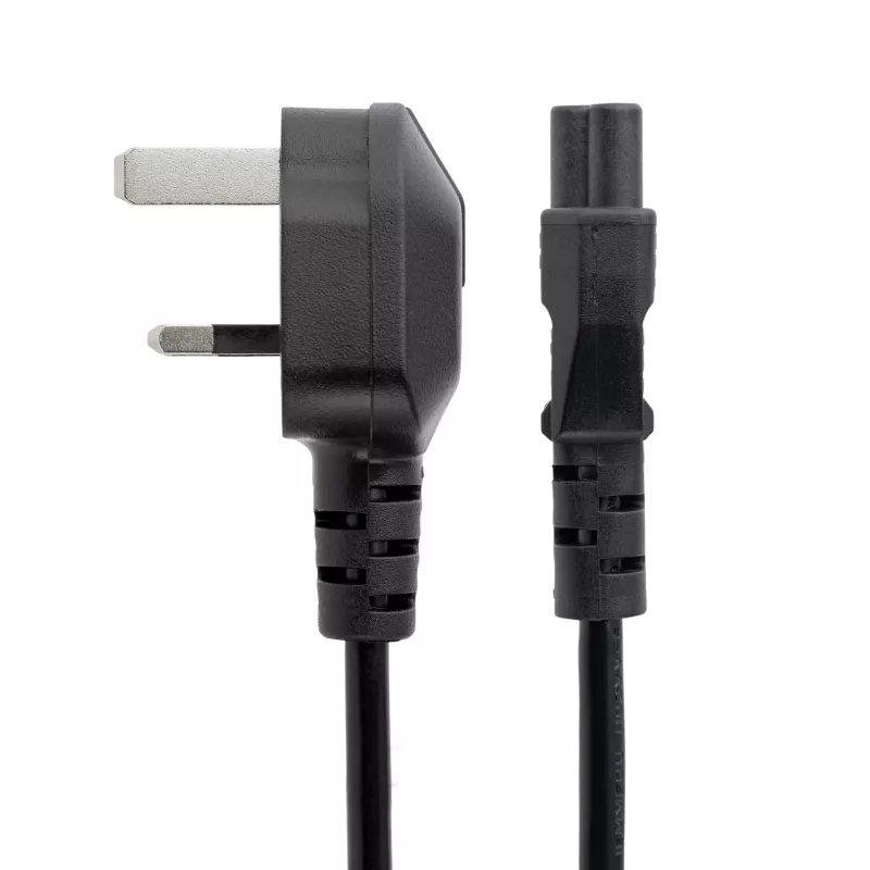 StarTech.com 2m Ühendkuningriigi sülearvuti toitekaabel, BS 1363 kuni C5 (ristiklehe), 2,5A 250V, 18AWG, Ühendkuningriigi sülearvuti asenduskaabel, printeri toitekaabel, sülearvuti laadija kaabel, sülearvuti toiteploki kaabel