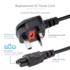 StarTech.com 2m Ühendkuningriigi sülearvuti toitekaabel, BS 1363 kuni C5 (ristiklehe), 2,5A 250V, 18AWG, Ühendkuningriigi sülearvuti asenduskaabel, printeri toitekaabel, sülearvuti laadija kaabel, sülearvuti toiteploki kaabel