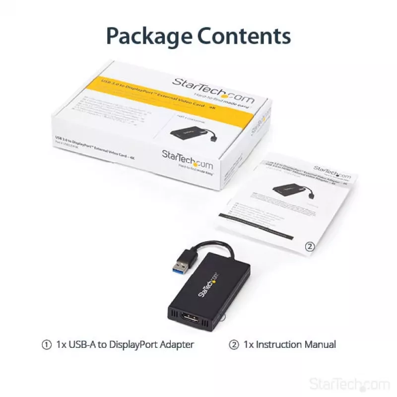 StarTech.com USB 3.0 - DisplayPorti adapter - DisplayLinki sertifikaadiga - 4K 30 Hz