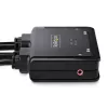 StarTech.com 2-pordiline hübriidne USB-C DisplayPort kaabliga KVM-lüliti, 4K 60Hz, kompaktne KVM koos 1,8 m USB-A/DisplayPort/audio ja 1,2 m USB-C integreeritud hostkaablitega, siinitoitel – kaugjuhtimisnupp/kiirklahvlülitus