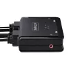 StarTech.com 2-pordiline USB-C kaabliga KVM-lüliti, 4K 60 Hz DisplayPort-väljund, kompaktne KVM koos 1,2 m USB USB-C/heli integreeritud kaablitega, siinitoitel - kaugjuhtimisnupp/kiirklahvidega lülitamine