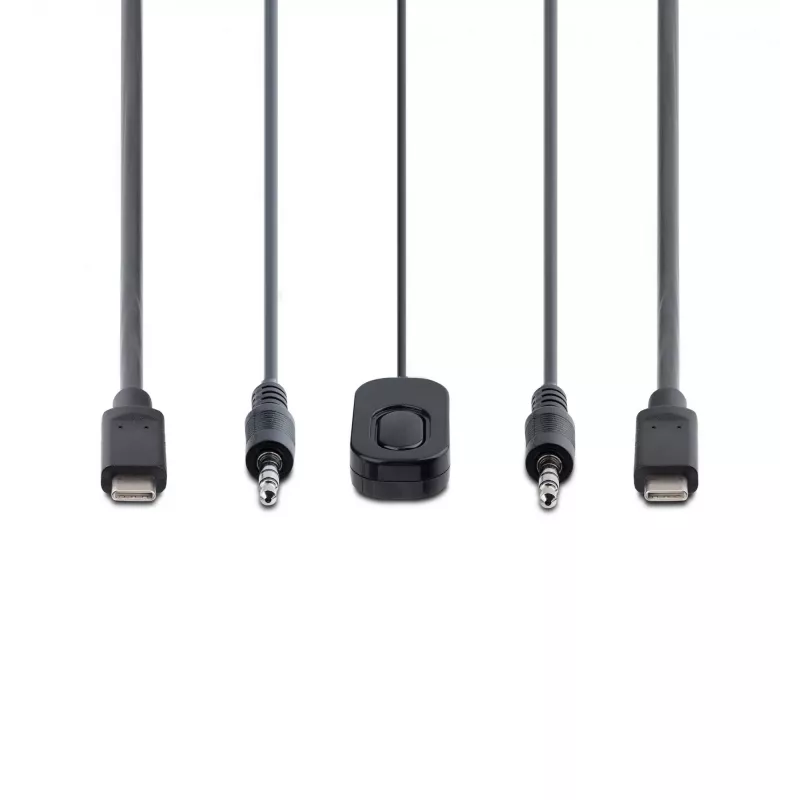 StarTech.com 2-pordiline USB-C kaabliga KVM-lüliti, 4K 60 Hz DisplayPort-väljund, kompaktne KVM koos 1,2 m USB USB-C/heli integreeritud kaablitega, siinitoitel - kaugjuhtimisnupp/kiirklahvidega lülitamine