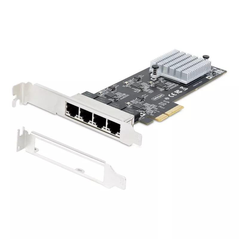 StarTech.com 4-pordiline 2,5 Gbps NBASE-T PCIe võrgukaart, Intel I225-V, neljapordiline arvuti võrgukaart, multi-gigabitine NIC, PCI Express serveri LAN-kaart, lauaarvuti Ethernet-liides
