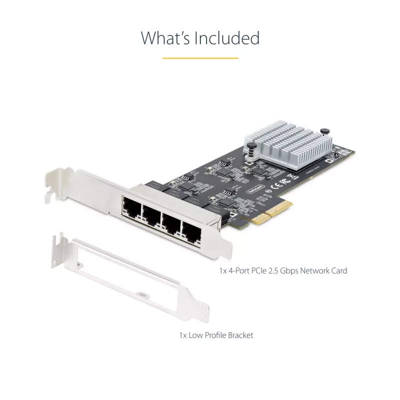 StarTech.com 4-pordiline 2,5 Gbps NBASE-T PCIe võrgukaart, Intel I225-V, neljapordiline arvuti võrgukaart, multi-gigabitine NIC, PCI Express serveri LAN-kaart, lauaarvuti Ethernet-liides