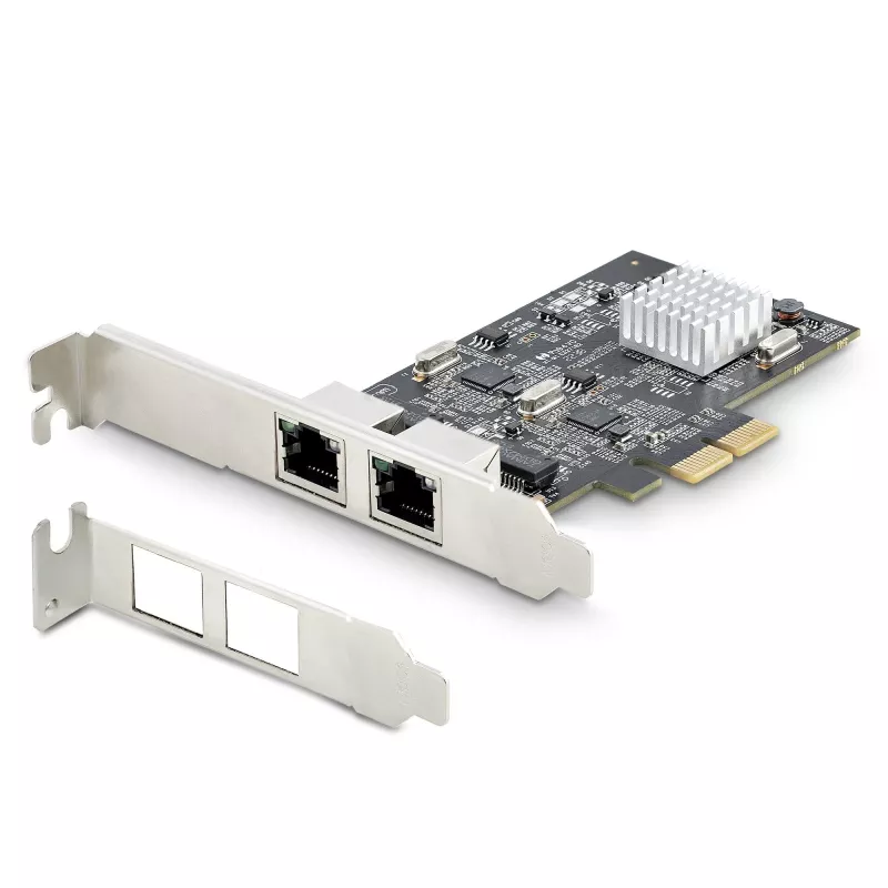 StarTech.com 2-pordiline 2,5 Gbps NBASE-T PCIe võrgukaart, Intel I225-V, kahepordiline arvuti võrgukaart, mitme gigabitine NIC, PCI Express serveri LAN-kaart, lauaarvuti Etherneti liides