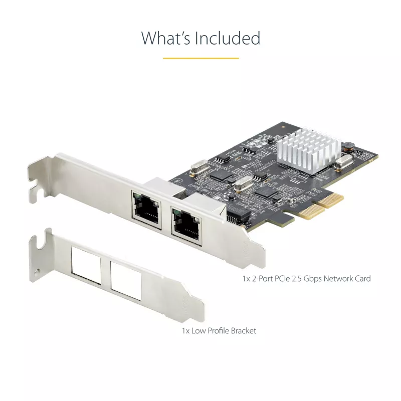 StarTech.com 2-pordiline 2,5 Gbps NBASE-T PCIe võrgukaart, Intel I225-V, kahepordiline arvuti võrgukaart, mitme gigabitine NIC, PCI Express serveri LAN-kaart, lauaarvuti Etherneti liides