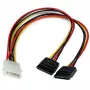 StarTech.com 12-tolline LP4 2x SATA toite Y-kaabli adapter, Molex (4-kontaktiline), 2 x SATA 15-kontaktiline, 0,304 m, isane, sirge, sirge