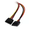 StarTech.com 12-tolline LP4 2x SATA toite Y-kaabli adapter, Molex (4-kontaktiline), 2 x SATA 15-kontaktiline, 0,304 m, isane, sirge, sirge