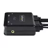 StarTech.com 2-pordiline hübriidne USB-C HDMI kaabliga KVM-lüliti, 4K 60 Hz, kompaktne KVM integreeritud 1,8 m USB-A/HDMI/heli- ja 1,2 m USB-C-hostkaablitega, siinitoitel - kaugjuhtimisnupp/kiirklahviga ümberlülitamine