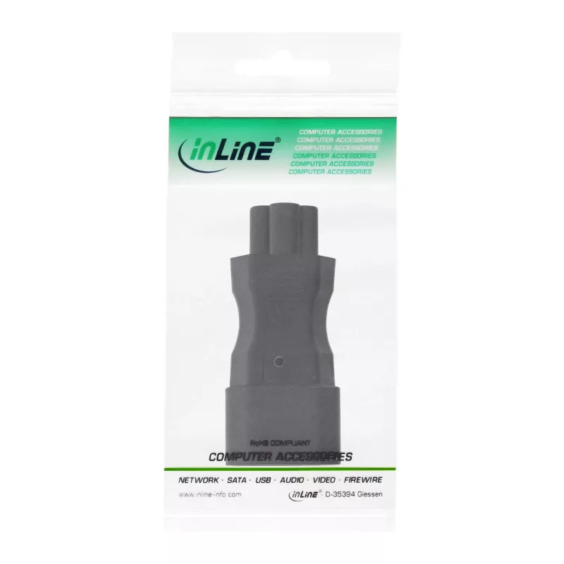 InLine toiteadapter IEC 60320 C14 / C5, 3-kontaktiline, IEC-seade / sülearvuti