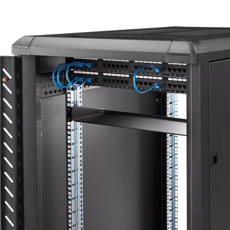 StarTech.com 1U serveririiuli riiul, universaalne riiulikinnitusega konsoolalus 19 inch võrguseadmete riiuli/kapi jaoks, vastupidav teras, kandevõime 33 naela/15 kg, sügavus 7 tolli (18 cm)