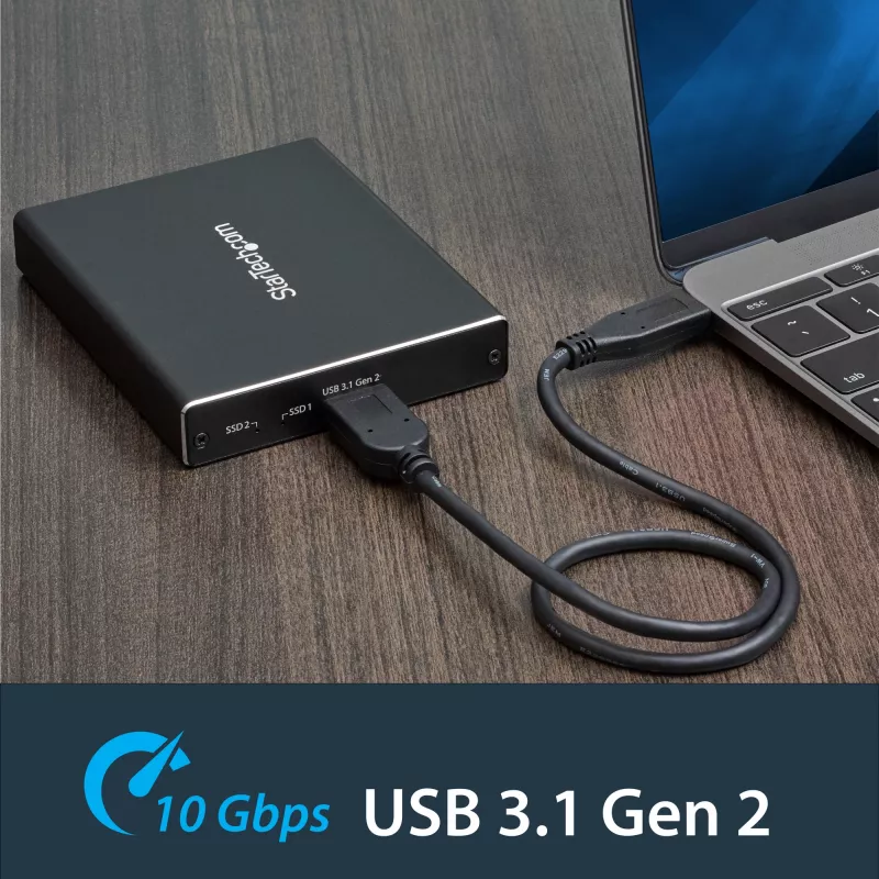 StarTech.com kahe pesaga draivikorpus M.2 SATA SSD-dele - USB 3.1 (10 Gbps) - RAID