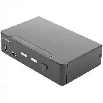 StarTech.com 2-pordiline HDMI KVM-lüliti – Üks monitor 4K 60Hz Ultra HD HDR – Lauaarvuti HDMI 2.0 KVM-lüliti 2-pordilise USB 3.0 jaoturiga (5 Gbit/s) ja 4x USB 2.0 HID, heli – Kiirklahvidega lülitamine – TAA