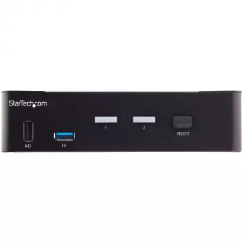 StarTech.com 2-pordiline HDMI KVM-lüliti – Üks monitor 4K 60Hz Ultra HD HDR – Lauaarvuti HDMI 2.0 KVM-lüliti 2-pordilise USB 3.0 jaoturiga (5 Gbit/s) ja 4x USB 2.0 HID, heli – Kiirklahvidega lülitamine – TAA
