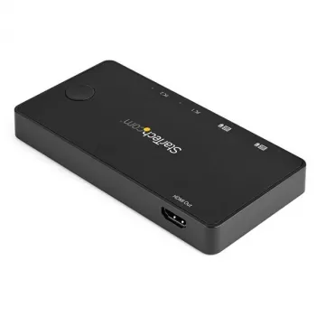 StarTech.com 2-pordiline USB-C KVM-lüliti – 4K 60 Hz HDMI – kompaktne kahepordiline UHD USB-C lauaarvuti mini KVM-lüliti koos USB-C-kaablitega – siinitoiteline – MacBook, iPad Pro, ThinkPad, IdeaPad, EliteBook