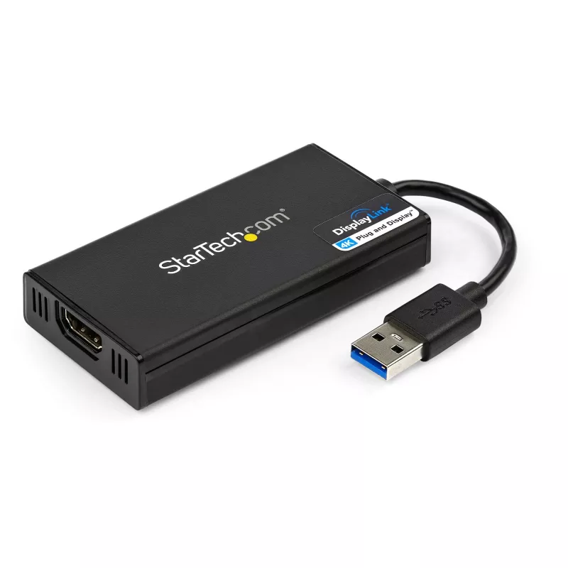StarTech.com USB 3.0 HDMI-adapter - 4K 30Hz Ultra HD - DisplayLink sertifitseeritud - USB Type-A HDMI-ekraaniadapteri muundur monitorile - väline video- ja graafikakaart - Mac ja Windows