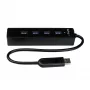 StarTech.com 4-pordiline kaasaskantav SuperSpeed USB 3.0 jaotur sisseehitatud kaabliga