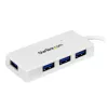 StarTech.com Portable 4 Port SuperSpeed Mini USB 3.0 Hub - Valge