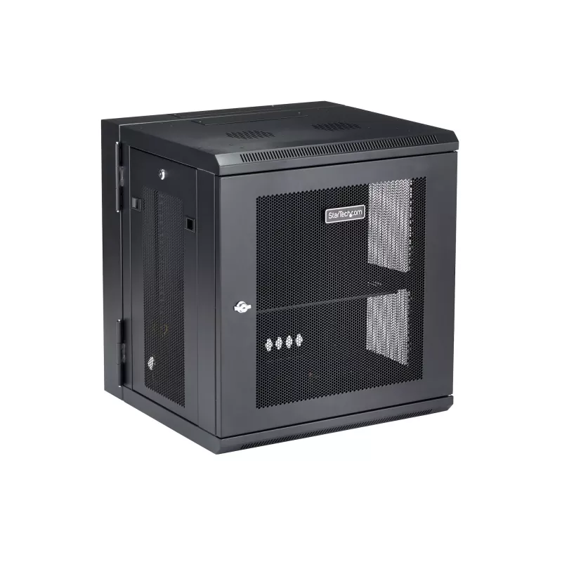 StarTech.com 4-Post 12U Wall Mount võrk Cabinet with 1U Shelf, 19 inch Hinged Wall-Mounted Server Rack for Data / AV / Electronics / Computer Equipment, Flexible Vented Rack Enclosure