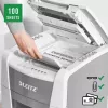 Paberihundi LEITZ IQ Autofeed Small Office 100, ristlõige P-4, 8-leheline, 22 cm etteanne, 34 L prügikast, hall