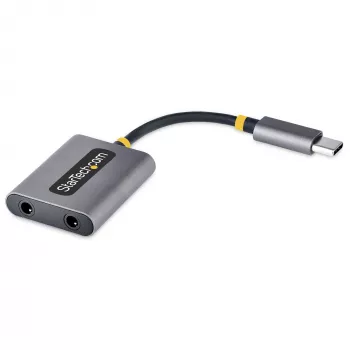StarTech.com USB-C kõrvaklappide jaotur, USB USB-C kahe peakomplekti adapter koos mikrofoni sisendiga, USB-C kuni 3,5 mm heliadapter/kõrvaklappide adapter, USB-C helipistikuni/abiväljund, 24-bitine DAC