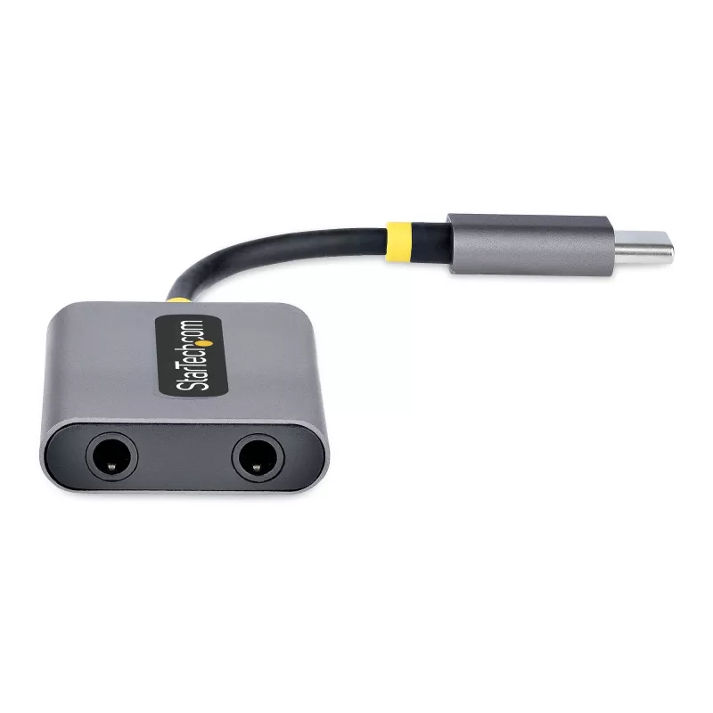 StarTech.com USB-C kõrvaklappide jaotur, USB USB-C kahe peakomplekti adapter koos mikrofoni sisendiga, USB-C kuni 3,5 mm heliadapter/kõrvaklappide adapter, USB-C helipistikuni/abiväljund, 24-bitine DAC
