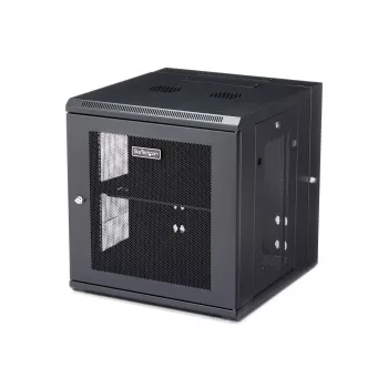 StarTech.com 4-post 12U seinakinnitusega võrgukapp 1U riiuliga, 19-tolline hingedega seinale kinnitatav serveririiul andmete / AV / elektroonika / arvutiseadmete jaoks, paindlik ventileeritav riiulikorpus
